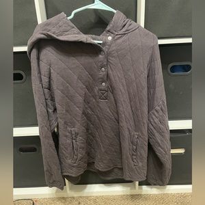 target women’s half up button sweatshirt with hood.